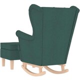  Gugalni stol s stolčkom za noge temno zeleno blago, (21749741) | Shoptok.si