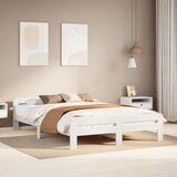 vidaXL Posteljni okvir brez vzmetnice bel 140x200 cm trdna borovina | Shoptok.si