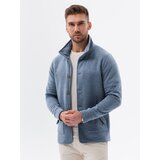 Ombre Men's button-down sweatshirt with collar - light blue | Shoptok.si