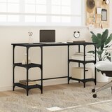  Radni stol crni 140 x 50 x 75 cm metal i konstruirano drvo | shoptok.hr