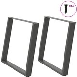vidaXL noge za jedilno mizo u-oblika 2 kosa antracit 100x(72-73) cm Cene