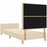  Krevetna konstrukcija s uzglavljem Krema 100 x 200 cm tkanina Slike