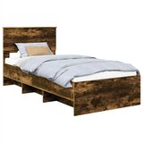  Krevetna konstrukcija s uzglavljem Dimljeni hrast 120 x 123 cm | shoptok.hr