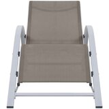  Ležalnik 2 kosa z mizico aluminij taupe barve | Shoptok.si