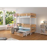 ADRK Troposteljna otroka postelja ETAPO 103 cm - BELA-ZLATI HRAST | Shoptok.si