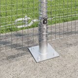 vidaXL Ograja iz varjenega žice s 13 flanšnimi stebri 1,2x25 m iz galvaniziranega jekla | Shoptok.si