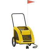 vidaXL prikolica za bicikl za ljubimce žuta od tkanine i željeza | shoptok.hr