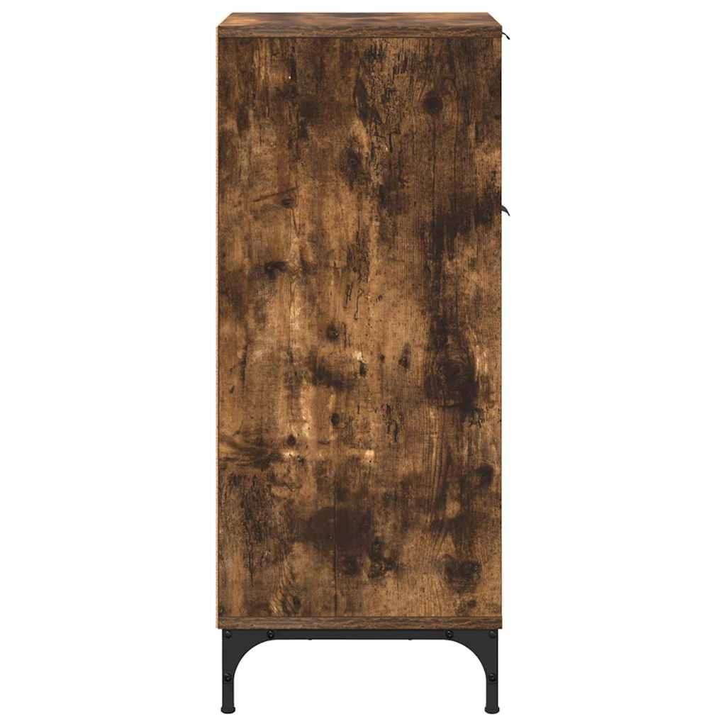 vidaXL kopalniška omarica s predalom dimljeni hrast 39.5 x 36 x 88 cm | Shoptok.si