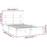  Okvir za krevet od masivne borovine crni 200 x 200 cm | Eponuda.com