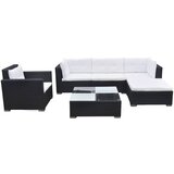 The Living Store Vrtna sedežna garnitura z blazinami 6-delna poli ratan črna - Vrtni Kavč, (21422396) | Shoptok.si