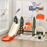  Gugalni tobogan i gugalica za mališane 172 x 182 x 108-120 cm narančasta | shoptok.hr