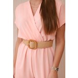 Kesi Włoski Overalls with a decorative belt at the waist salmon | shoptok.hr