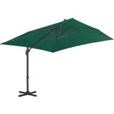  Vrtni senčnik z aluminijastim drogom zelen 300x300 cm | Shoptok.si