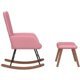  Stolica za ljuljanje s osloncem za noge ružičasta baršunasta | shoptok.hr