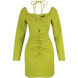 Trendyol Limited Edition Green Pleated Dress Cene