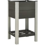 vidaXL Visoka greda s polico 50x50x90 cm WPC siva Cene