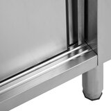  Radni stol s kliznim vratima 100 x 50 x (95 - 97) cm od čelika | shoptok.hr