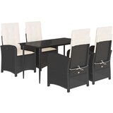  5-dijelni vrtni blagovaonski set s jastucima od poliratana crni | shoptok.hr
