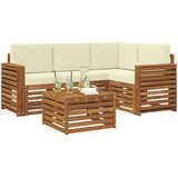  Set vanjskih sofa 5 kom. Prirodna i krem Poliester | shoptok.hr