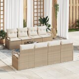 vidaXL 9-dijelni set vrtnih sofa s jastučićima bež poli ratan | shoptok.hr