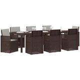 Vrtni set za objed 9 kom. Smeđa i svjetlosiva PP | shoptok.hr