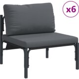 vidaXL Vrtna sedežna garnitura 9 pcs Antracitna Jeklo | Shoptok.si
