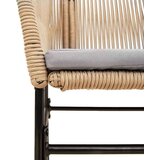  Vrtna garnitura - 6-dijelni vrtni blagovaonski set s jastucima poliratan i staklo Smeđa 200 x 100 x 74 cm 6 | shoptok.hr