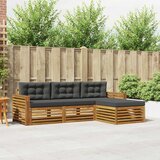  Set vanjskih sofa Prirodna i antracit 257,5 x 162,5 x 73 cm | shoptok.hr