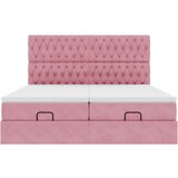  Otomanski posteljni okvir z vzmetnicami roza 160x200cm žamet, (21653329) | Shoptok.si