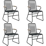 vidaXL 5-dijelni vrtni blagovaonski set od PVC ratana crni | shoptok.hr