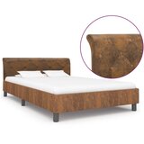  Okvir za krevet od umjetne brušene kože smeđi 140 x 200 cm | shoptok.hr