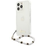 Guess GUHCP13LKPSWH za iPhone 13 Pro - prozoren silikonski ovitek s perla zapestnico Cene