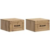 vidaXL Noćni ormarić za montažu na zid s ladicama 2 pcs Hrast artisan - Hrast artisan 2 | shoptok.hr