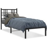 vidaXL Metalni okvir za krevet s uzglavljem crni 75x190 cm | shoptok.hr