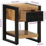 vidaXL Noćni ormarić 35x34x45 cm Puno grubo drvo Mango | shoptok.hr