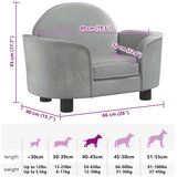  Krevet za pse svjetlosivi 66 x 40 x 45 cm baršunasti | shoptok.hr