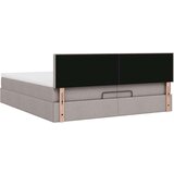  Otomanski okvir kreveta s madracima smeđesivi 200x200cm tkanine | shoptok.hr