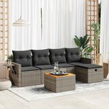 Maison Chic Seti vrtnega pohištva - Vrtna garnitura - Vrtni pohištvo set 6-delna z blazinami siv poli ratan, (21809023) | Shoptok.si