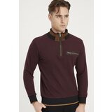 Dewberry 1039 MENS SWEATSHIRT-BLACK-BURGUNDY | shoptok.hr