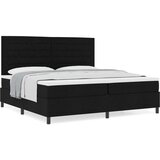  Krevet s box springom i madracem crni 200x200 cm tkanina | shoptok.hr