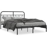 Metalni okvir za krevet s uzglavljem crni 140x200 cm | shoptok.hr