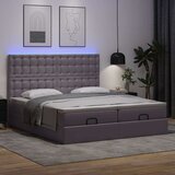  Otomanski krevet s madracima i LED sivi 160x200cm umjetna koža | shoptok.hr