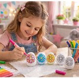  Easter Styrofoam Eggs For Painting Markers Flower Pattern A 6pcs | shoptok.hr