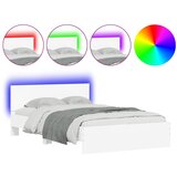Maison Chic Posteljni okvir - Dvoposteljna postelja - Zakonska postelja z vzglavjem in LED bel 140x190 cm-J16111, (21775504) | Shoptok.si