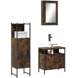  The Living Store Kopalniška garnitura 3-delna dimljeni hrast inženirski les - Komplet Kopalniškega Pohištva, (21442276) | Shoptok.si