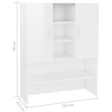 Ormarić za perilicu rublja visoki sjaj bijeli 70,5x25,5x90 cm | shoptok.hr