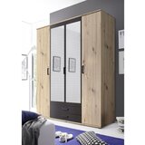 Time omara s klasičnimi vrati, antracit, barve hrasta | Shoptok.si