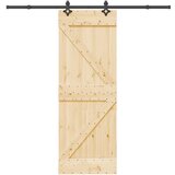 vidaXL Drsna vrata s kompletom vodil 70x210 cm trdna borovina | Shoptok.si