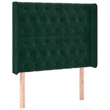 Krevet box spring s madracem LED tamnozeleni 90x200 cm baršun - Tamnozelena 90 x 200 cm Dizajn s gumbima | shoptok.hr