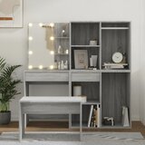  Set toaletnog stolića siva boja hrasta LED konstruirano drvo | shoptok.hr